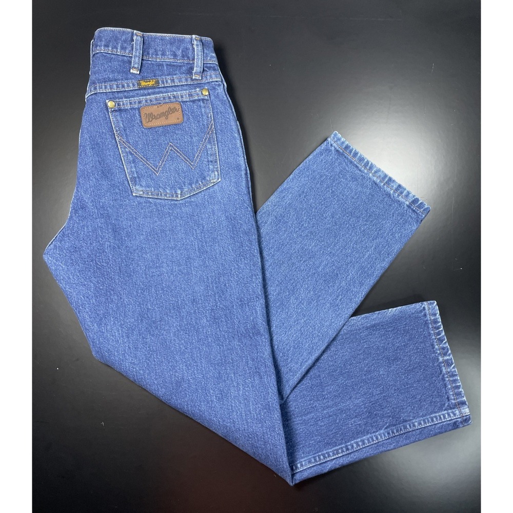 Wrangler 47MWZ Jeans Mens Fit 34x29 Cowboy Cut Blue Denim Pants Western Regular